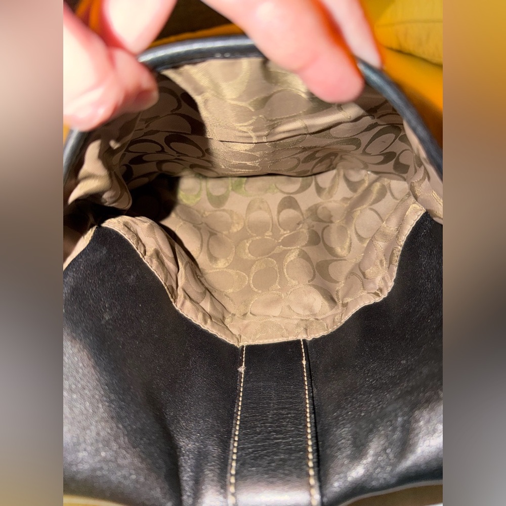 Coach Soho Large Black Leather Buckle Flap Shoulder Bag - Picture 5 of 16